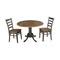 International Concepts Round 42 in Dual Drop Leaf Table, 2 Emily Side Chairs, Hickory/Washed Coal, 42 W, 42 L, 29.5 in H K45-42DP-C617P - alternate 1